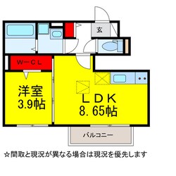 ﾌﾛｰﾗﾙｺｰﾄ水無の物件間取画像